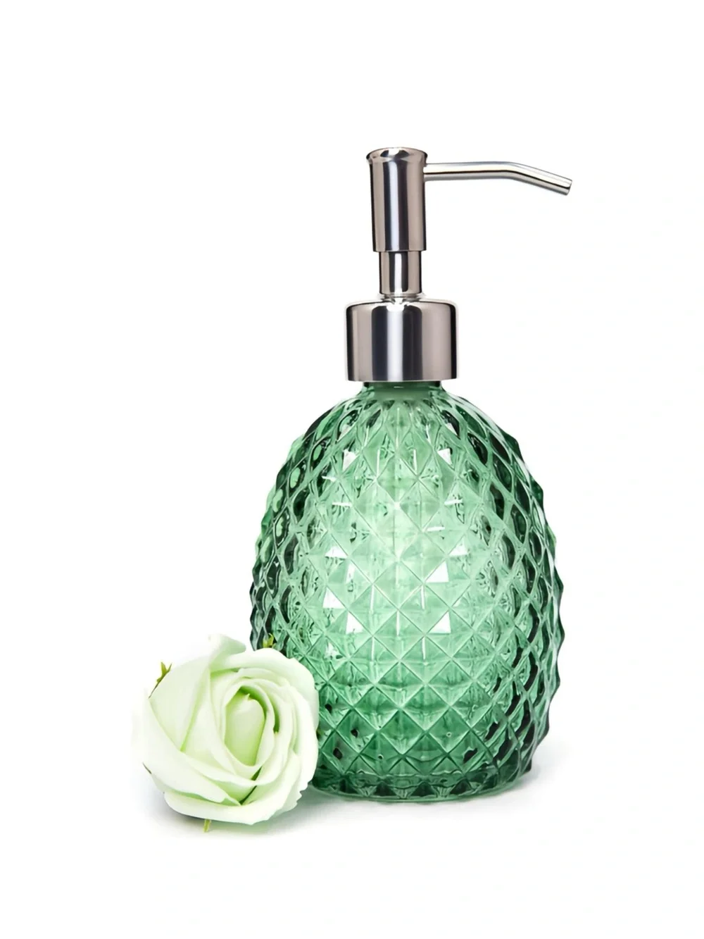 2 Modern Glass Soup Refillable Dispenser With Pump Bathroom or Kitchen